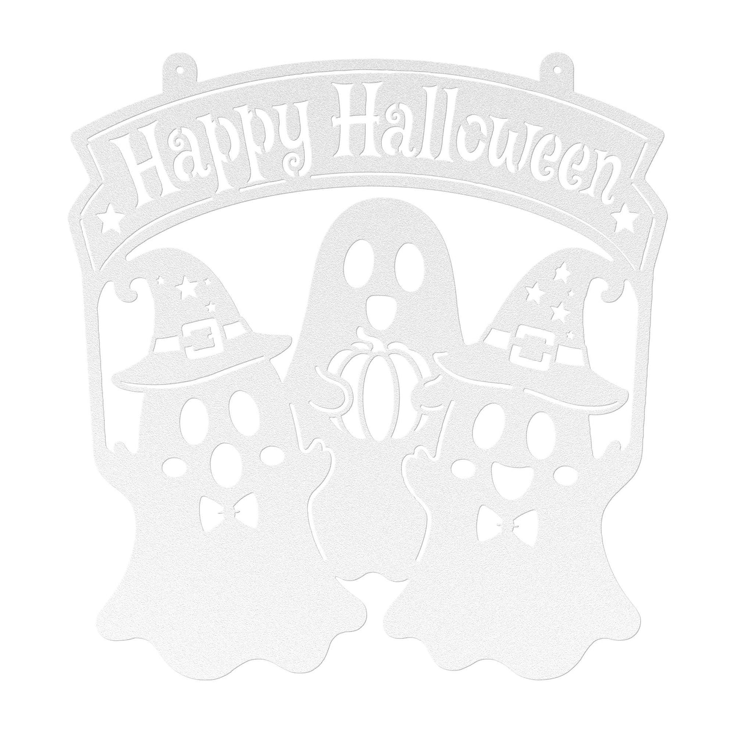 Happy Halloween Metal Sign, Ghost Witch Wall Decor, Spooky Steel Plaque, Fall Porch Decoration, Rustic Entryway Accent, Cute Holiday Display