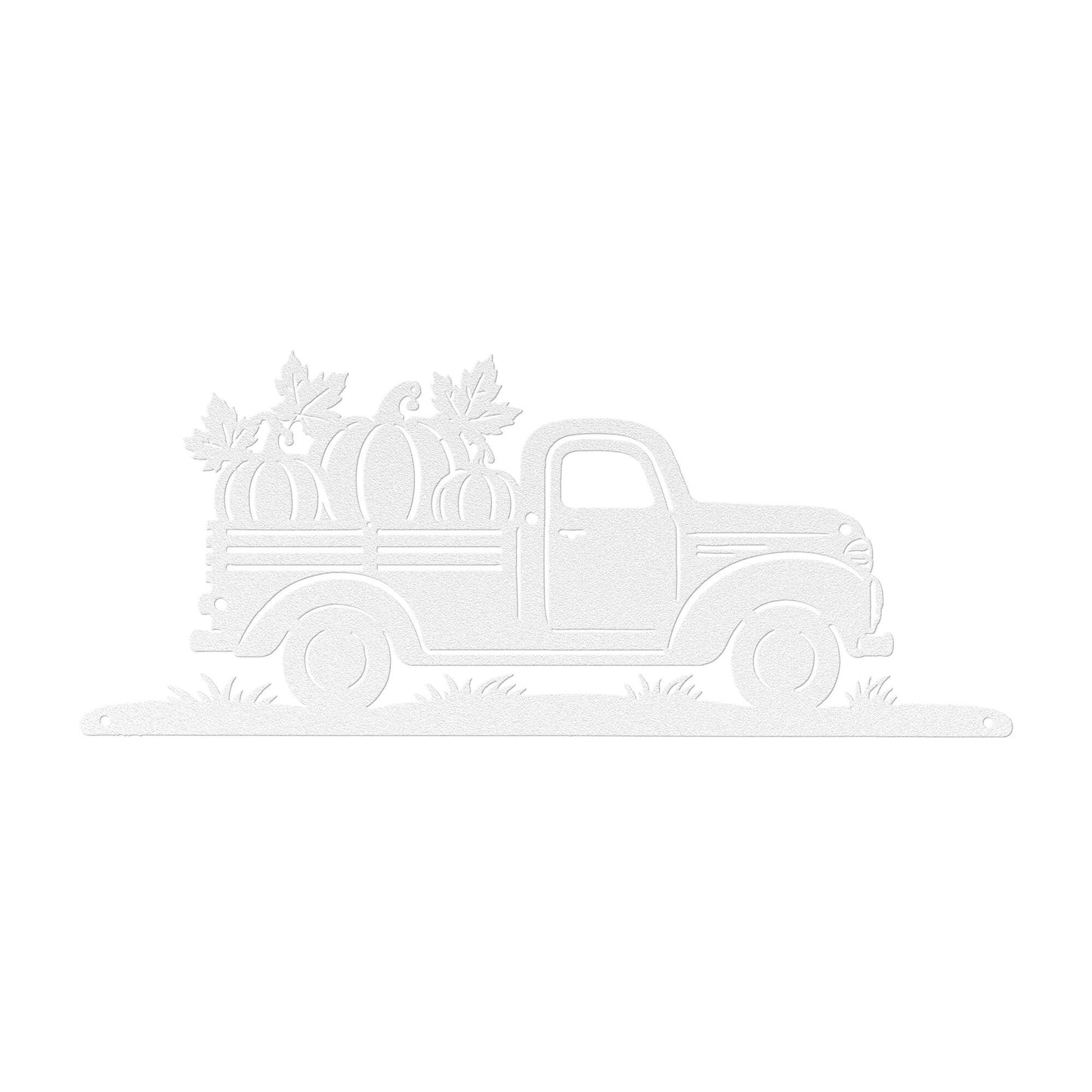 Fall Pumpkin Pickup Metal Sign, Vintage Harvest Truck Wall Decor, Farmhouse Autumn Entryway Art, Rustic Thanksgiving Country Home Accent