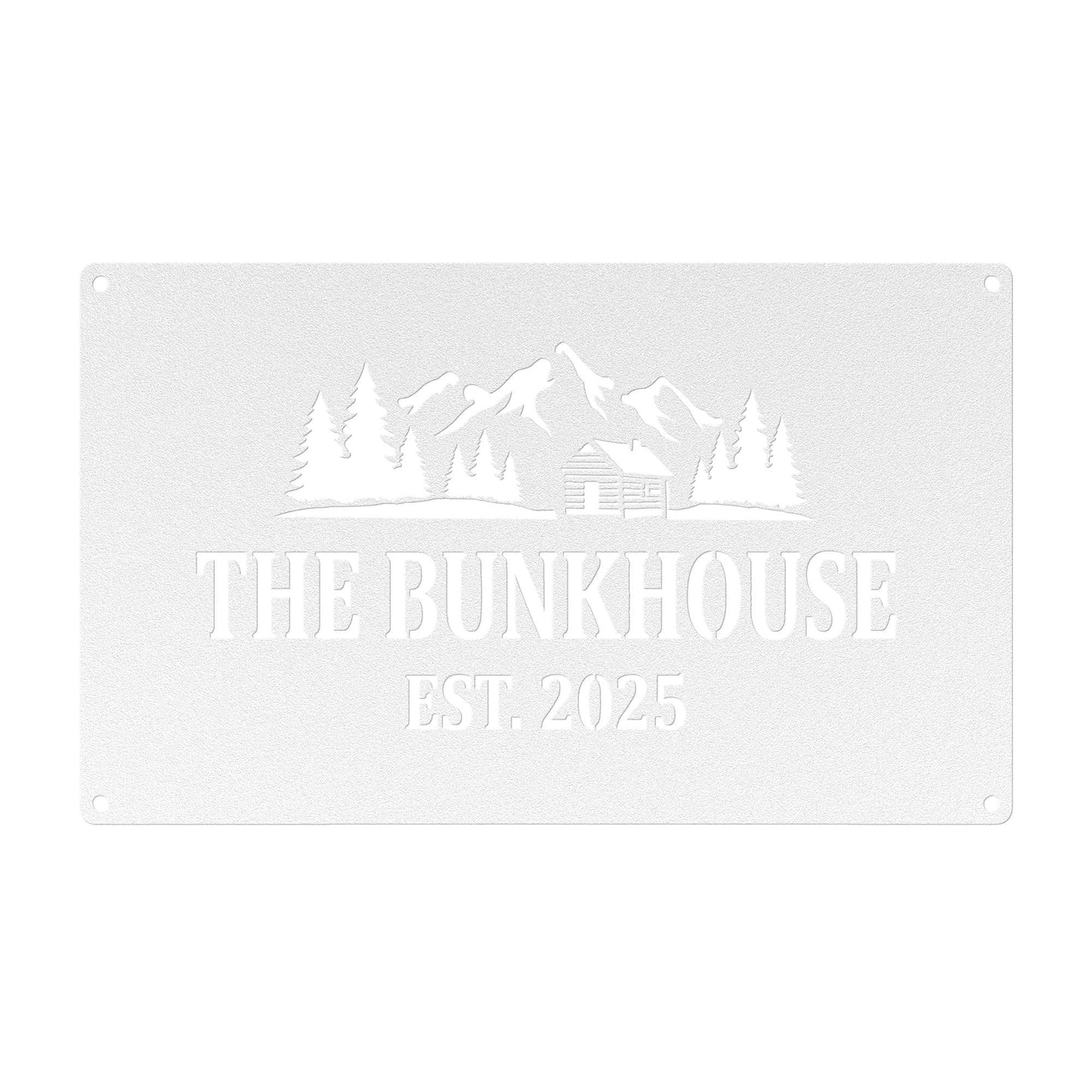 Personalized Metal Cabin Sign, Mountain Cabin Wall Art, Die Cut Rustic Decor (customizable)