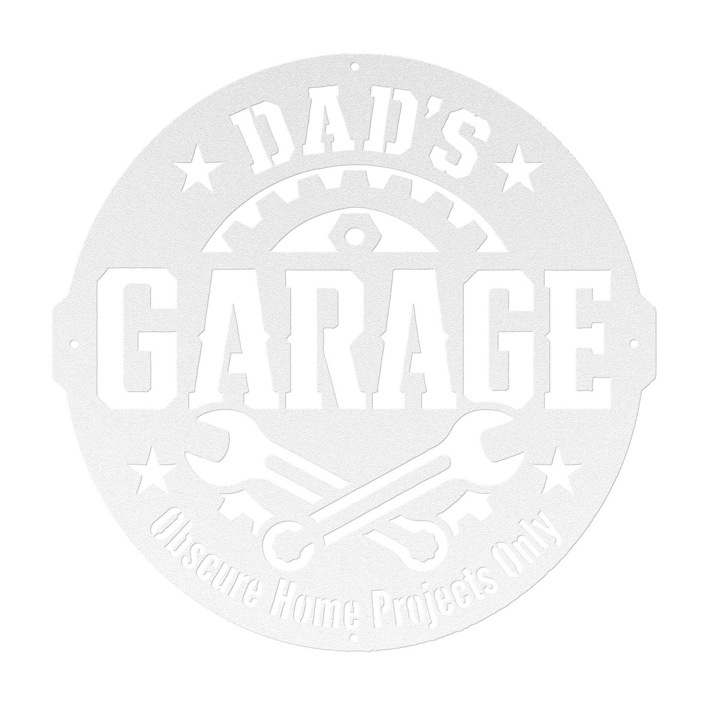 Dad's Garage Metal Sign, Funny Workshop Wall Decor, Father's Day Steel Plaque, Man Cave Art, Mechanic Gift For Him, Rustic Tool Shed Accent