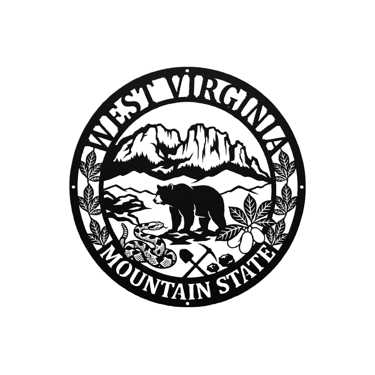 West Virginia Metal Wall Art - Mountain State Sign - Rustic Cabin Decor - Outdoor Metal Sign - Appalachian Home Decor - WV Wall Hanging