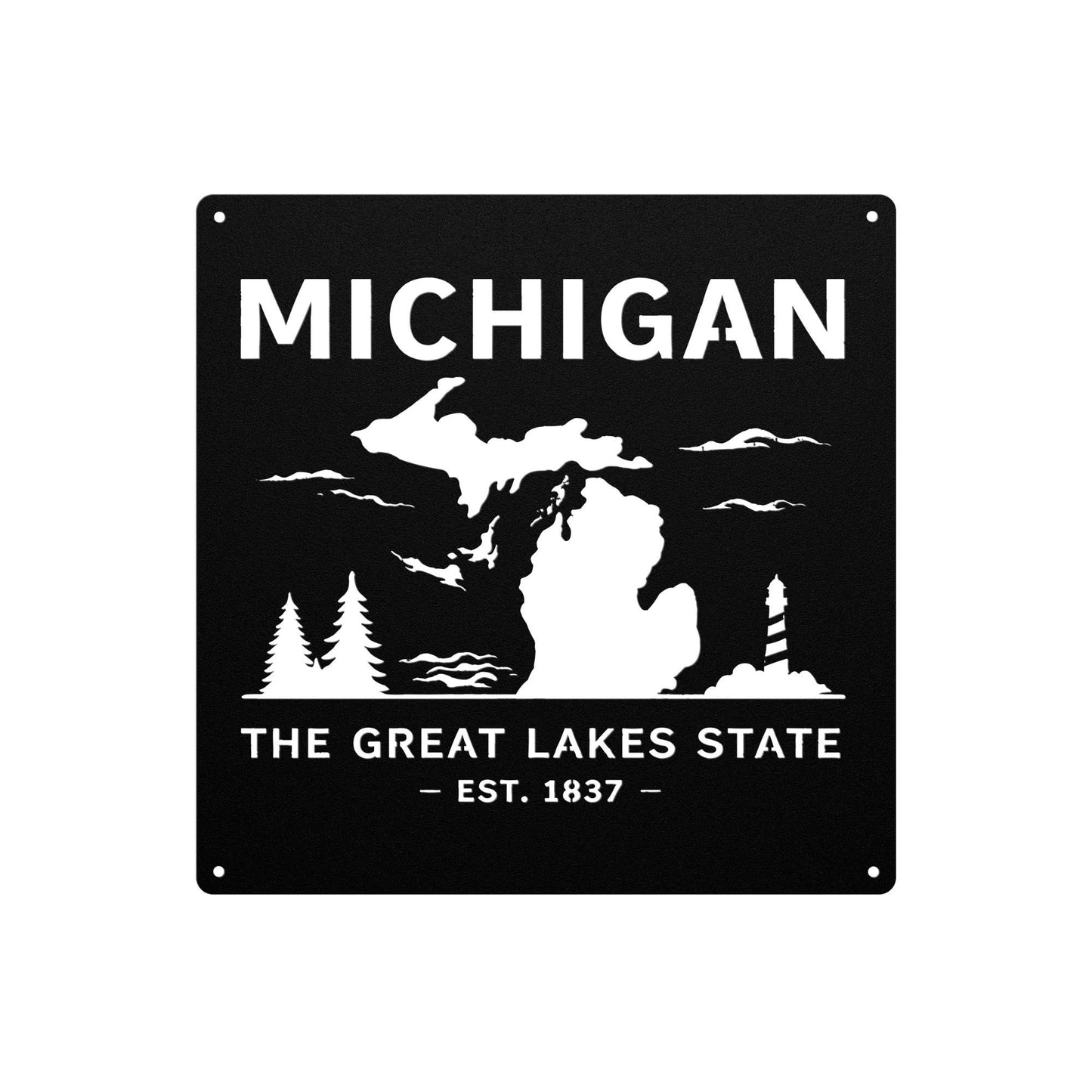 Michigan Metal Wall Art – Rustic Great Lakes State Sign, Michigan Wall Decor, Cabin Metal Wall Art, Lake House Decor, Michigan Home Sign