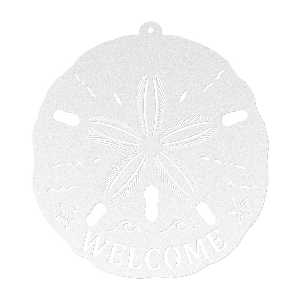 Sand Dollar Wall Decor, Beach House Wall Decor, Coastal Metal Wall Art, Nautical Wall Hanging, Ocean Theme Decor, Welcome Beach Sign