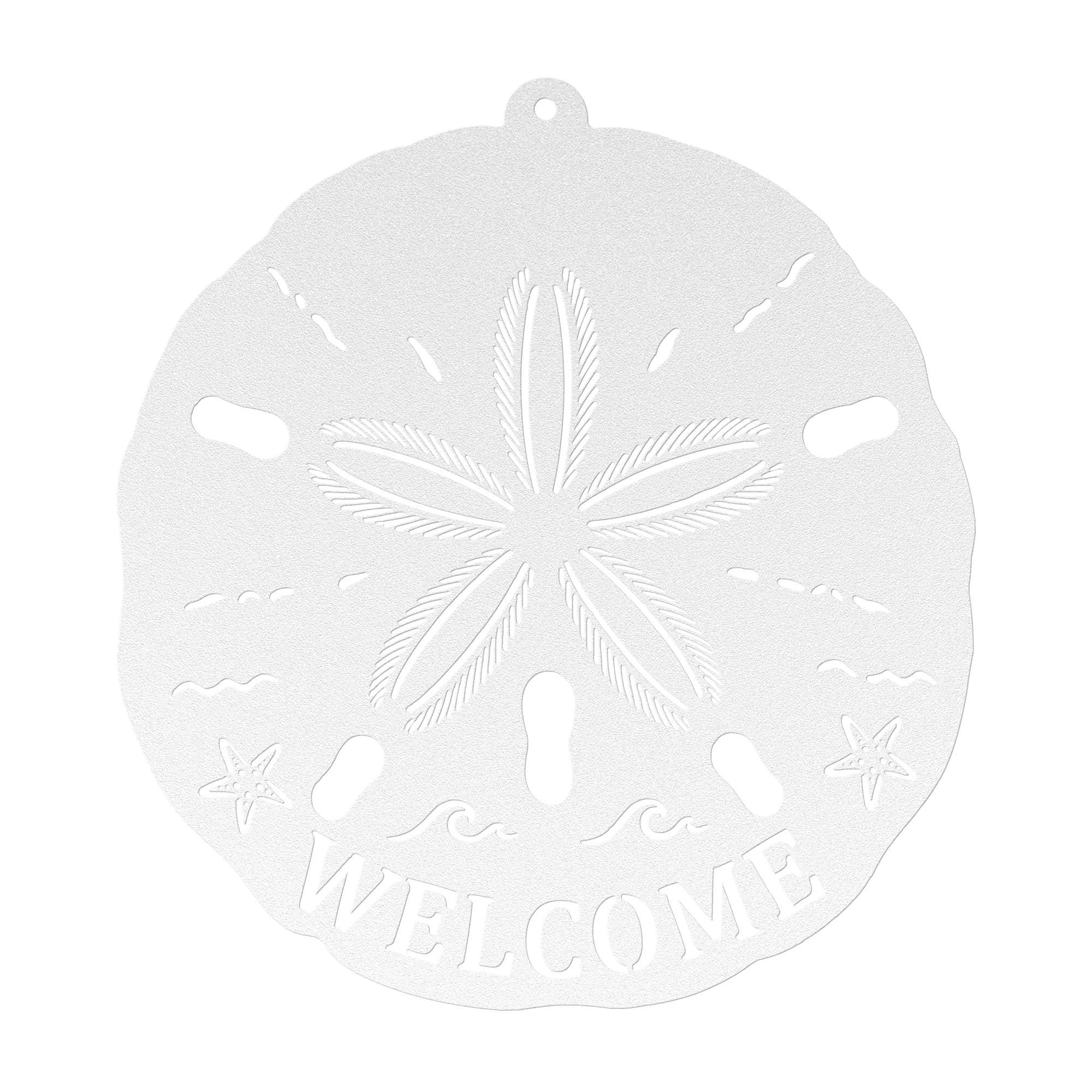 Sand Dollar Wall Decor, Beach House Wall Decor, Coastal Metal Wall Art, Nautical Wall Hanging, Ocean Theme Decor, Welcome Beach Sign