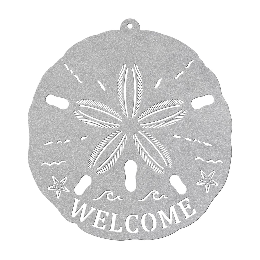 Sand Dollar Wall Decor, Beach House Wall Decor, Coastal Metal Wall Art, Nautical Wall Hanging, Ocean Theme Decor, Welcome Beach Sign