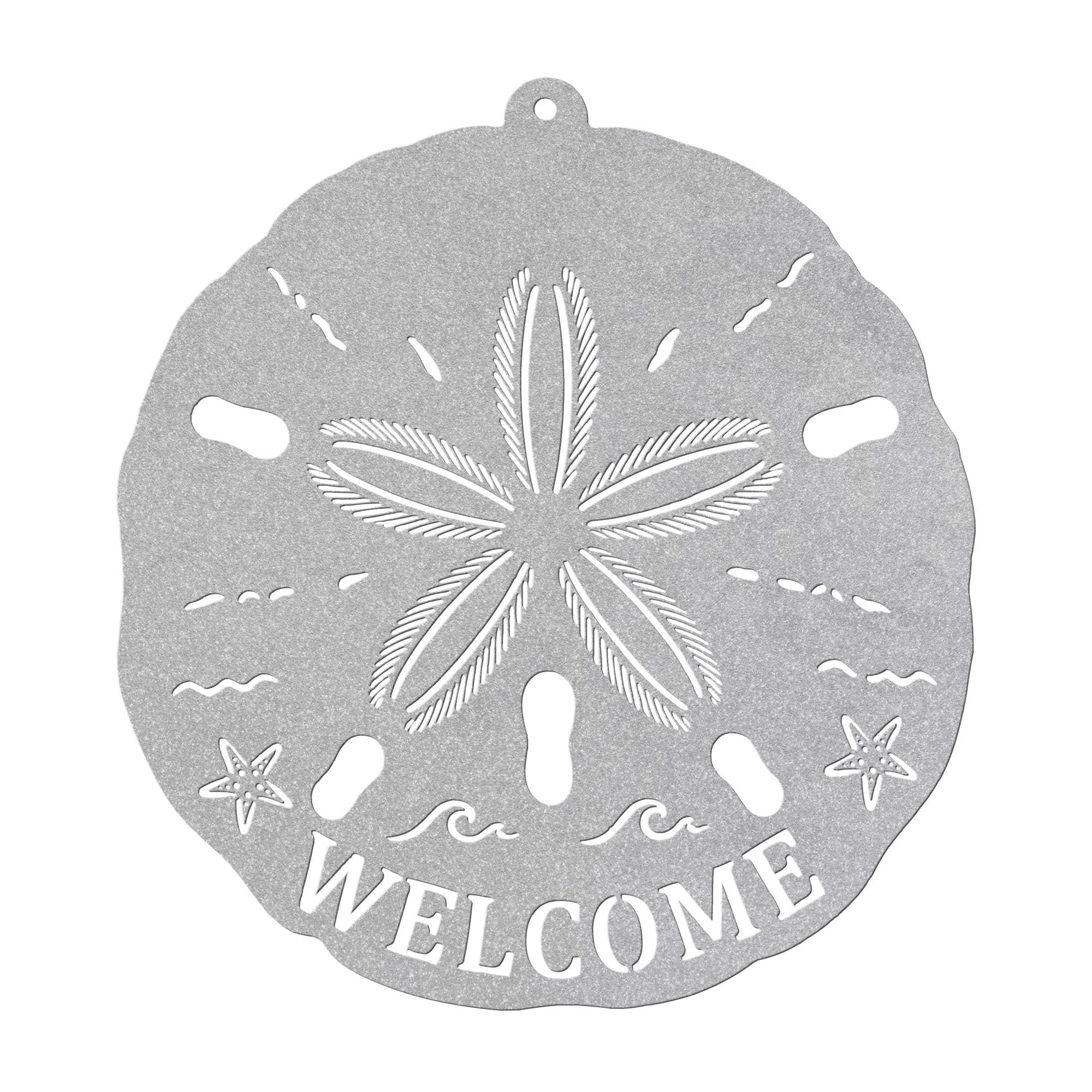 Sand Dollar Wall Decor, Beach House Wall Decor, Coastal Metal Wall Art, Nautical Wall Hanging, Ocean Theme Decor, Welcome Beach Sign