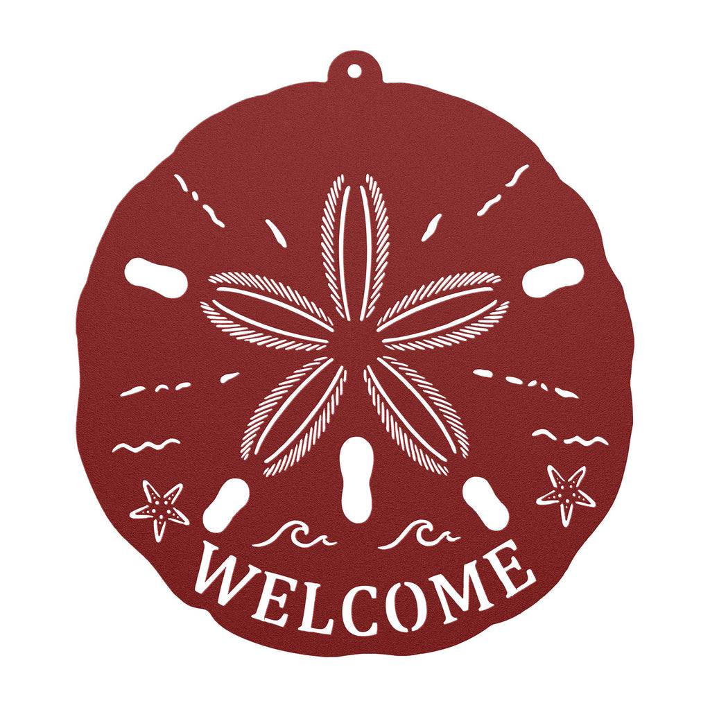 Sand Dollar Wall Decor, Beach House Wall Decor, Coastal Metal Wall Art, Nautical Wall Hanging, Ocean Theme Decor, Welcome Beach Sign