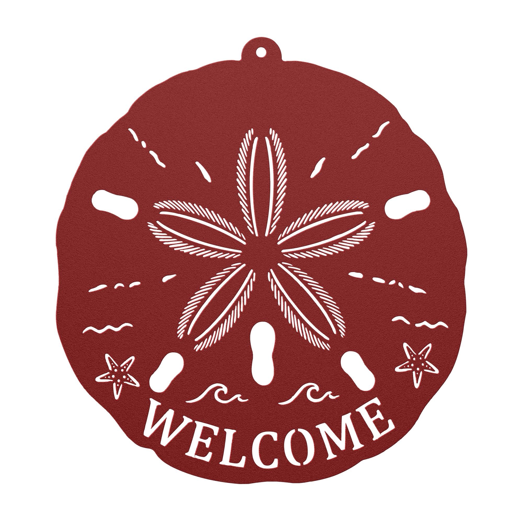 Sand Dollar Wall Decor, Beach House Wall Decor, Coastal Metal Wall Art, Nautical Wall Hanging, Ocean Theme Decor, Welcome Beach Sign
