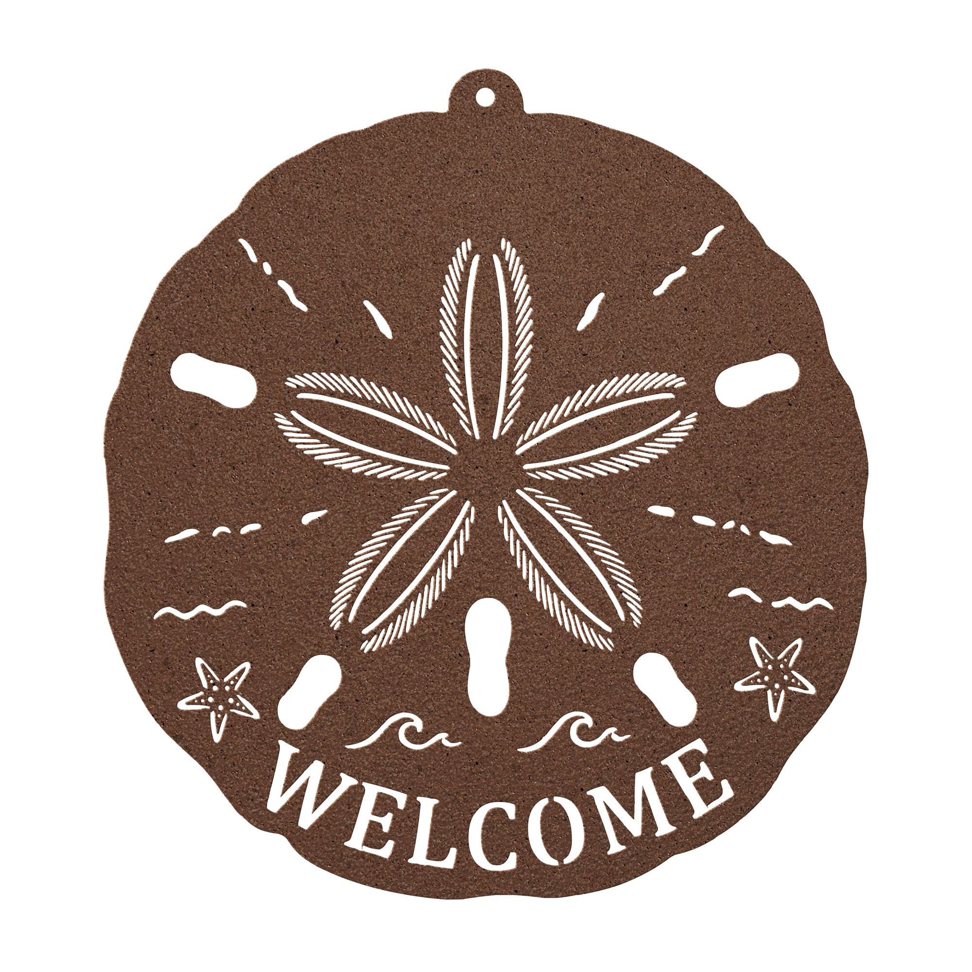 Sand Dollar Wall Decor, Beach House Wall Decor, Coastal Metal Wall Art, Nautical Wall Hanging, Ocean Theme Decor, Welcome Beach Sign