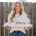 Virginia Home Metal Sign  Die Cut State Wall Art, Farmhouse Décor, Custom Virginia House Sign, Rustic Outdoor Metal Sign