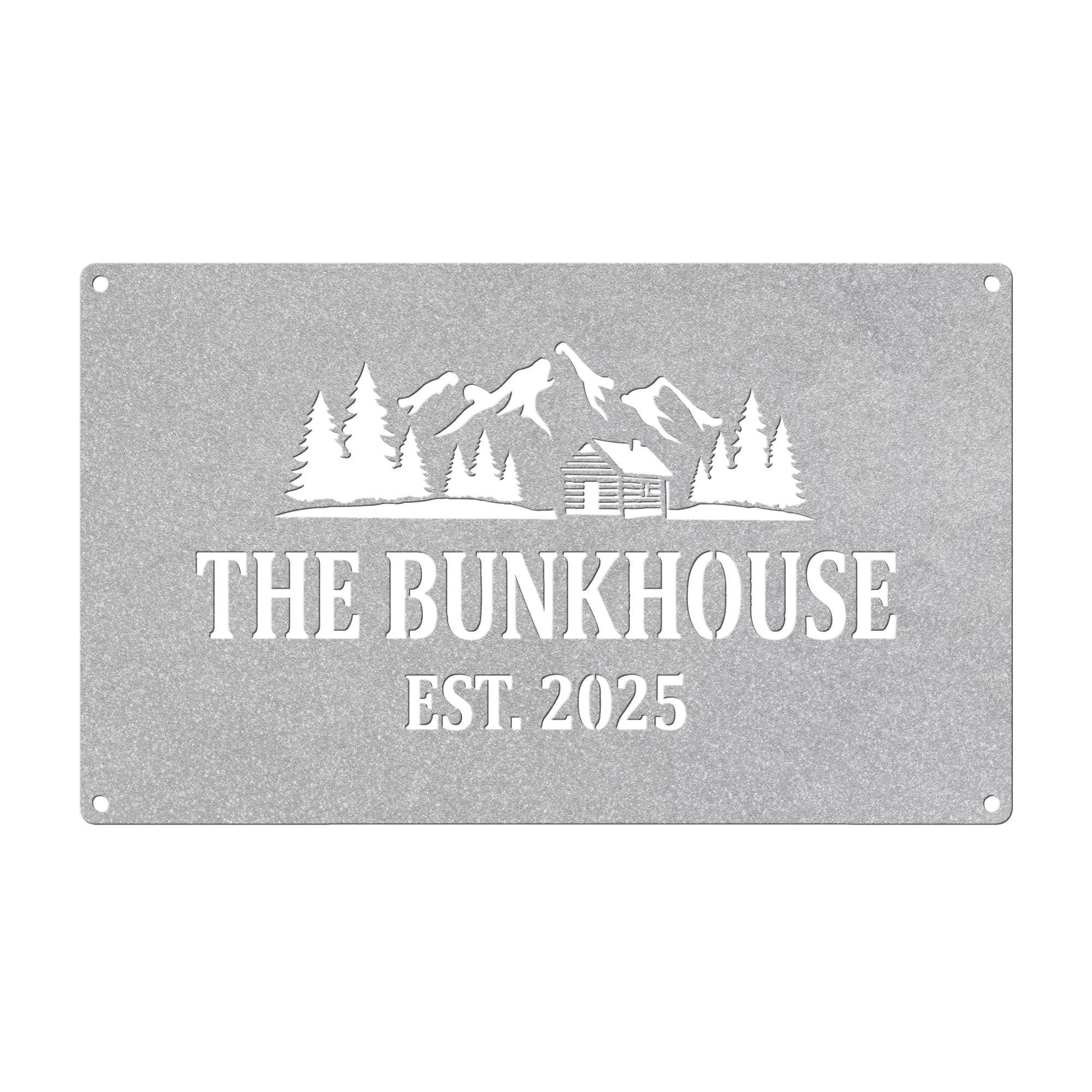 Personalized Metal Cabin Sign, Mountain Cabin Wall Art, Die Cut Rustic Decor (customizable)