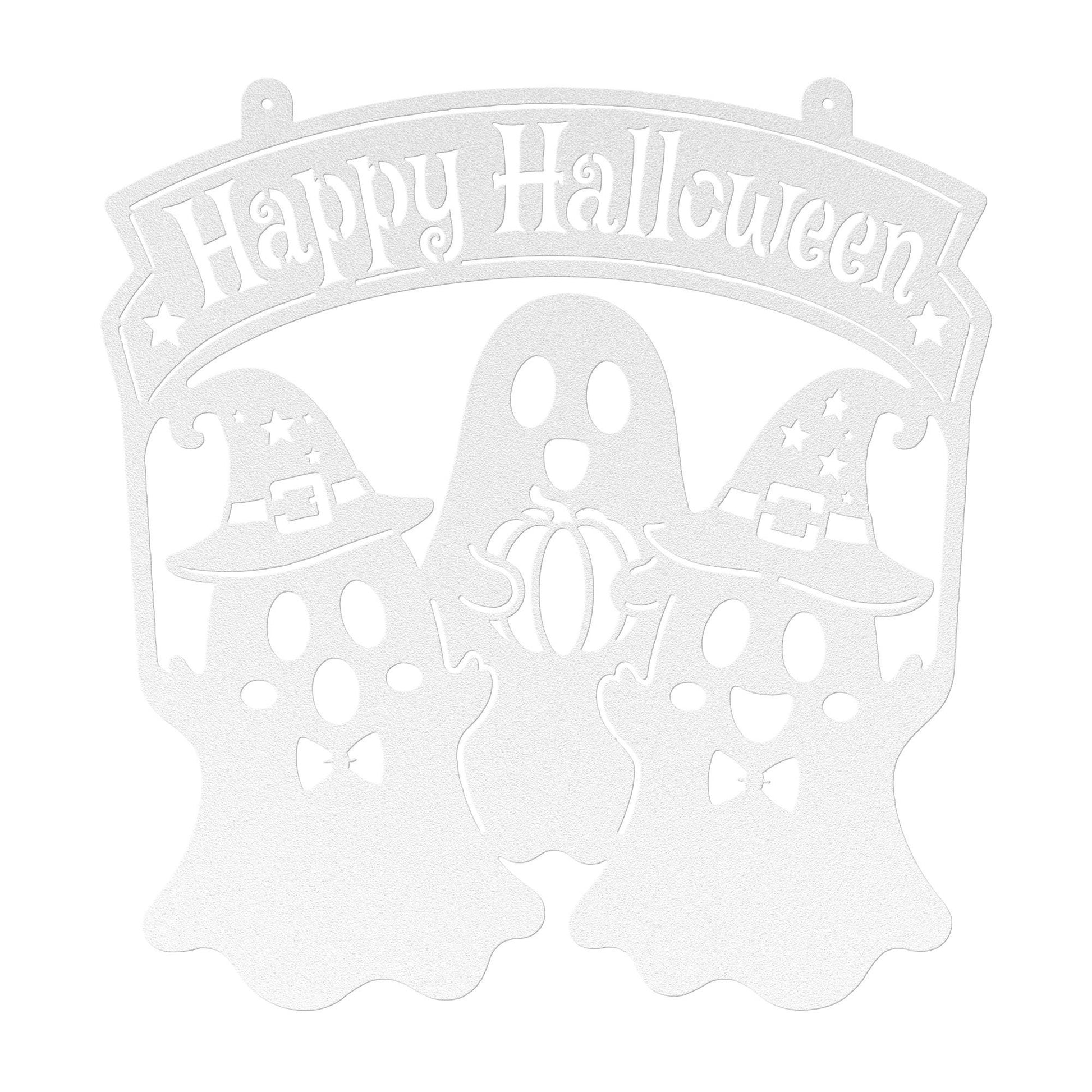 Happy Halloween Metal Sign, Ghost Witch Wall Decor, Spooky Steel Plaque, Fall Porch Decoration, Rustic Entryway Accent, Cute Holiday Display