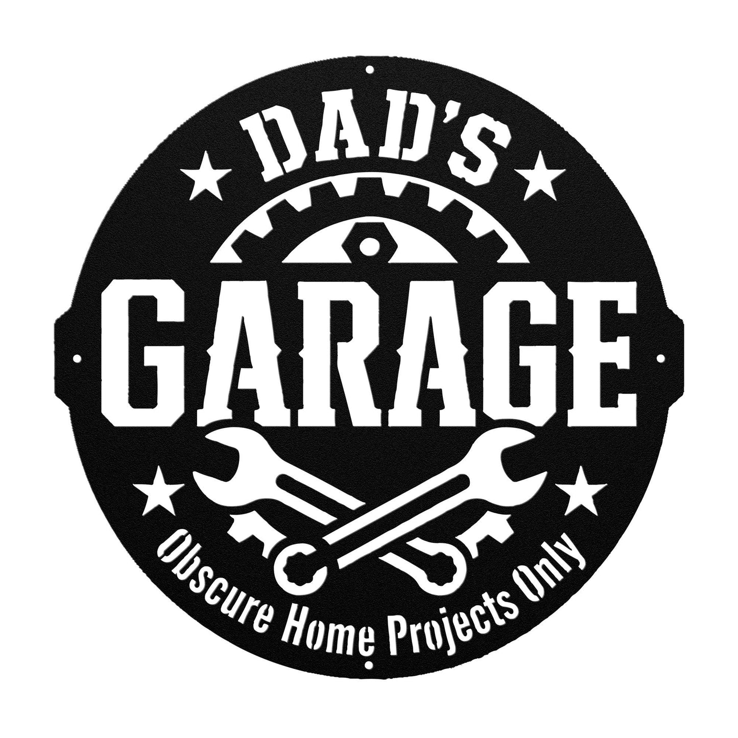 Dad's Garage Metal Sign, Funny Workshop Wall Decor, Father's Day Steel Plaque, Man Cave Art, Mechanic Gift For Him, Rustic Tool Shed Accent