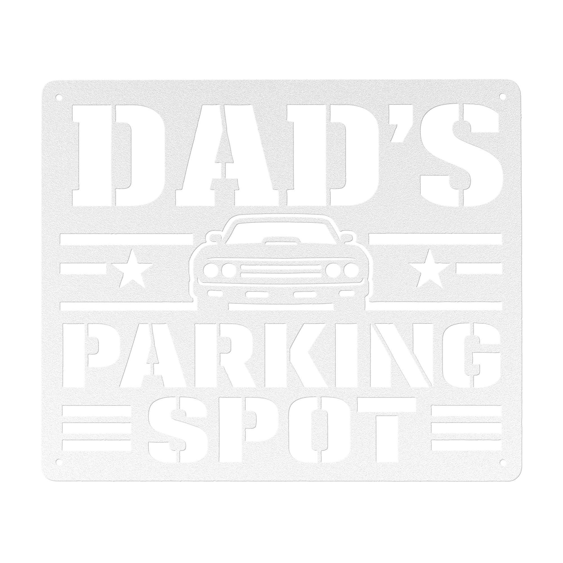 Dad's Parking Spot Metal Sign, Garage Wall Decor, Father's Day Steel Plaque, Classic Car Art, Mechanic Gift For Him, Man Cave Auto Accent
