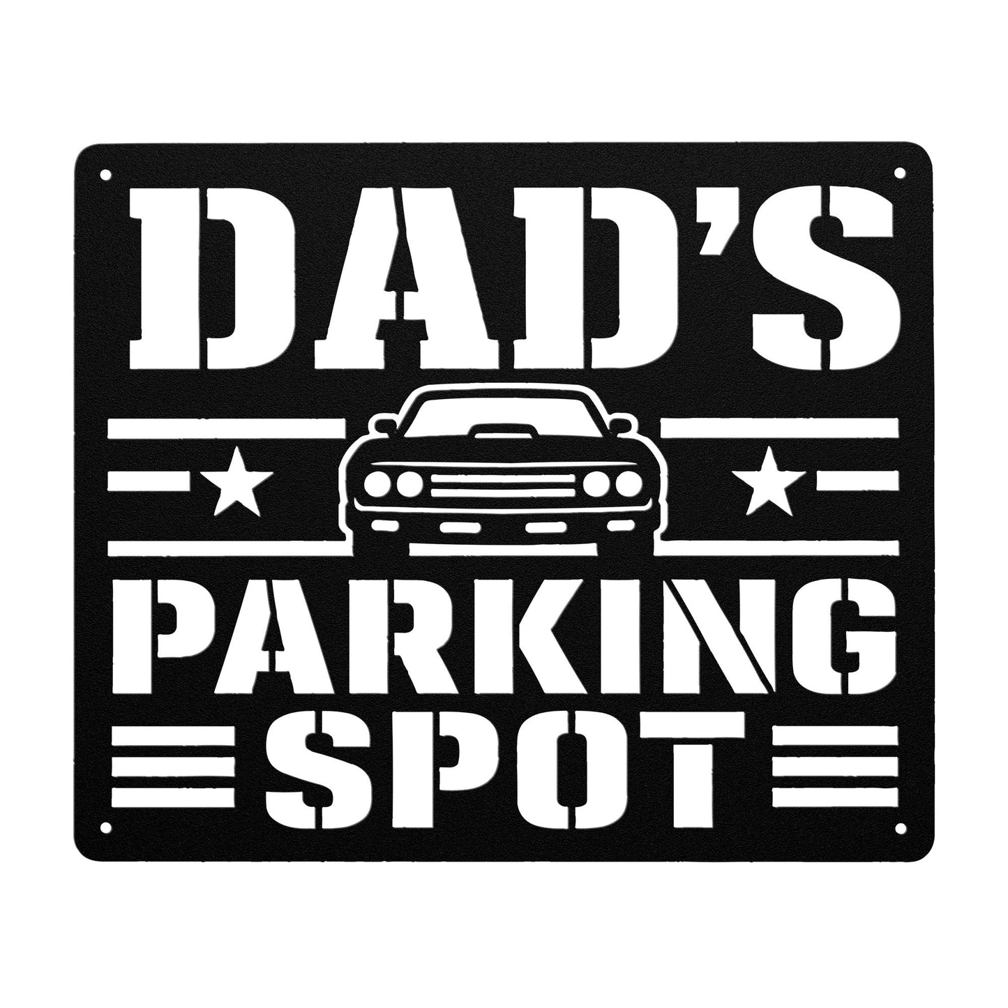 Dad's Parking Spot Metal Sign, Garage Wall Decor, Father's Day Steel Plaque, Classic Car Art, Mechanic Gift For Him, Man Cave Auto Accent