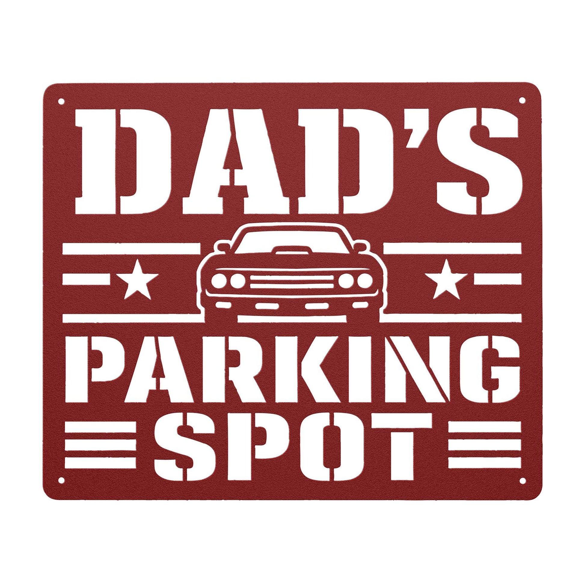 Dad's Parking Spot Metal Sign, Garage Wall Decor, Father's Day Steel Plaque, Classic Car Art, Mechanic Gift For Him, Man Cave Auto Accent