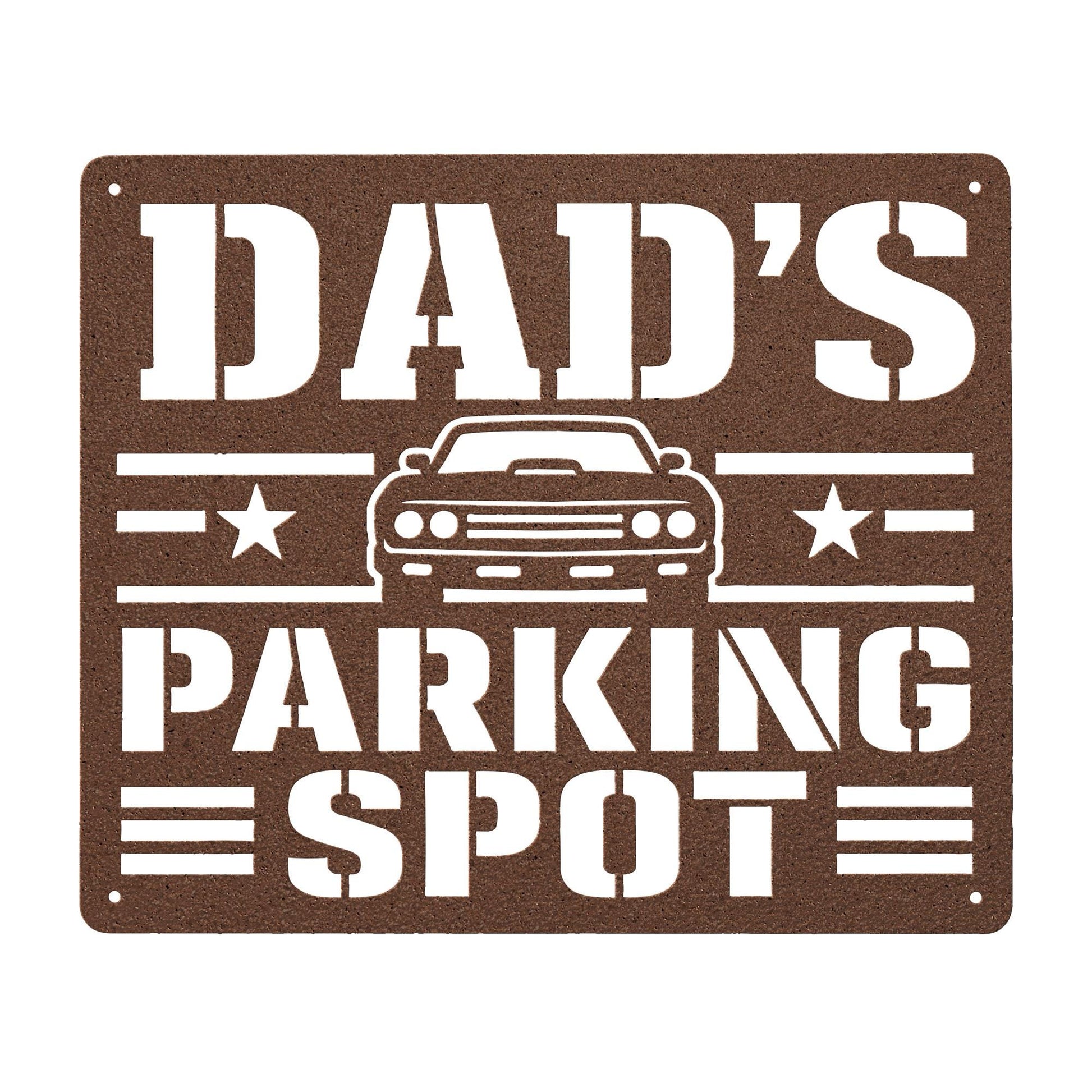 Dad's Parking Spot Metal Sign, Garage Wall Decor, Father's Day Steel Plaque, Classic Car Art, Mechanic Gift For Him, Man Cave Auto Accent