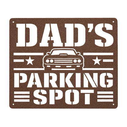 Dad's Parking Spot Metal Sign, Garage Wall Decor, Father's Day Steel Plaque, Classic Car Art, Mechanic Gift For Him, Man Cave Auto Accent