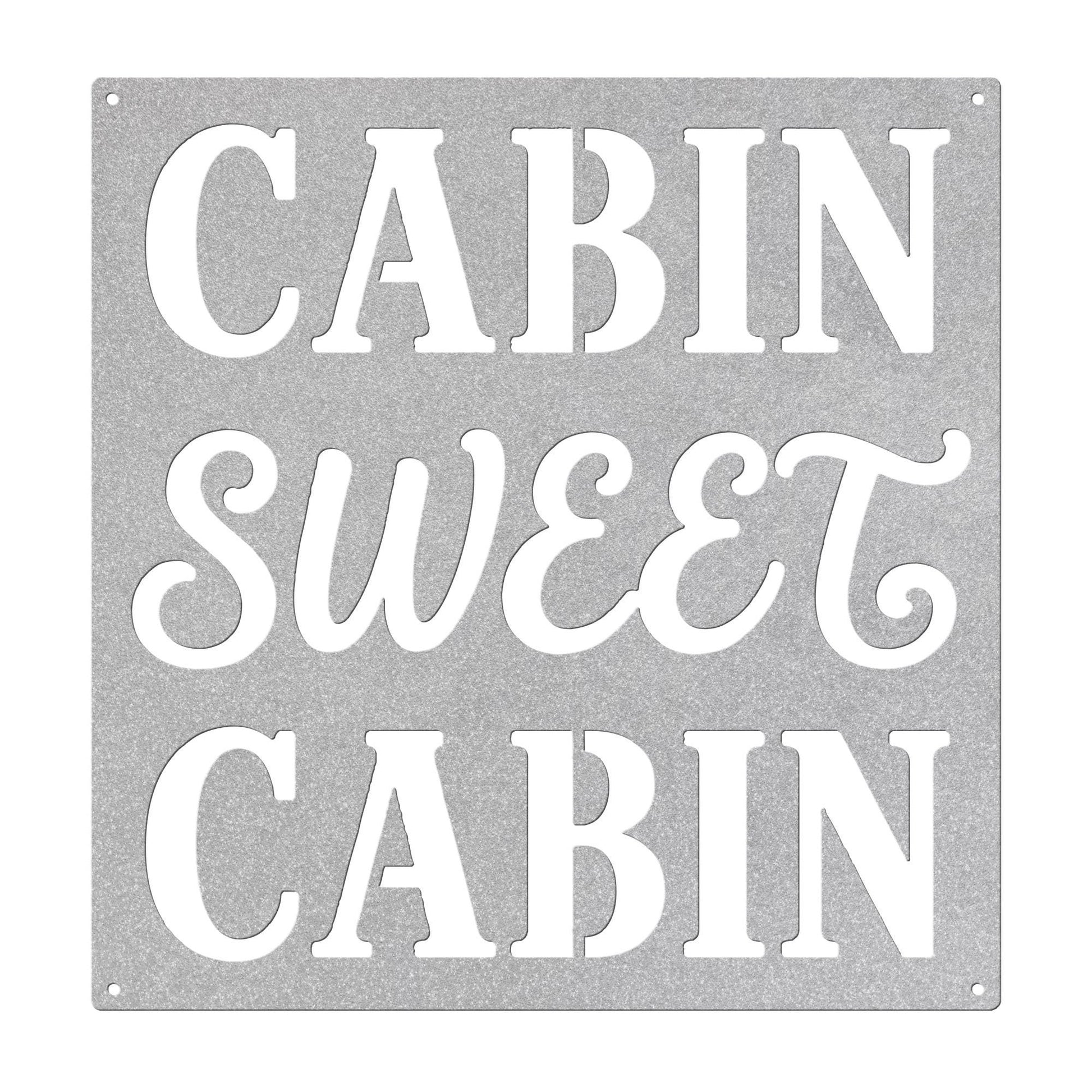 Cabin Sweet Cabin Sign, Rustic Metal Wall Decor, Mountain Lodge Plaque, Woodland Entryway Art, Cozy Retreat Housewarming Gift