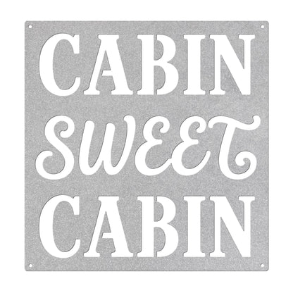 Cabin Sweet Cabin Sign, Rustic Metal Wall Decor, Mountain Lodge Plaque, Woodland Entryway Art, Cozy Retreat Housewarming Gift