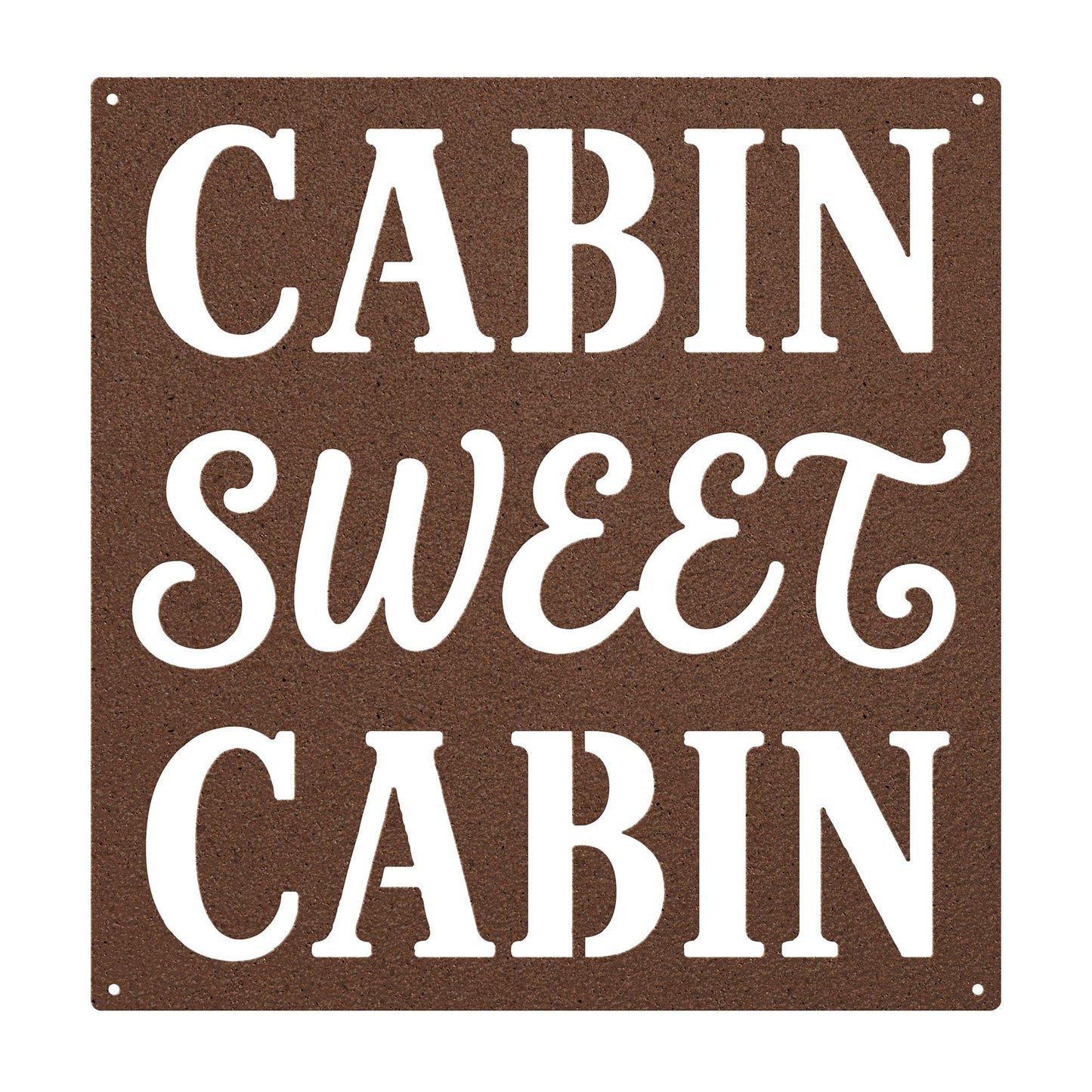 Cabin Sweet Cabin Sign, Rustic Metal Wall Decor, Mountain Lodge Plaque, Woodland Entryway Art, Cozy Retreat Housewarming Gift