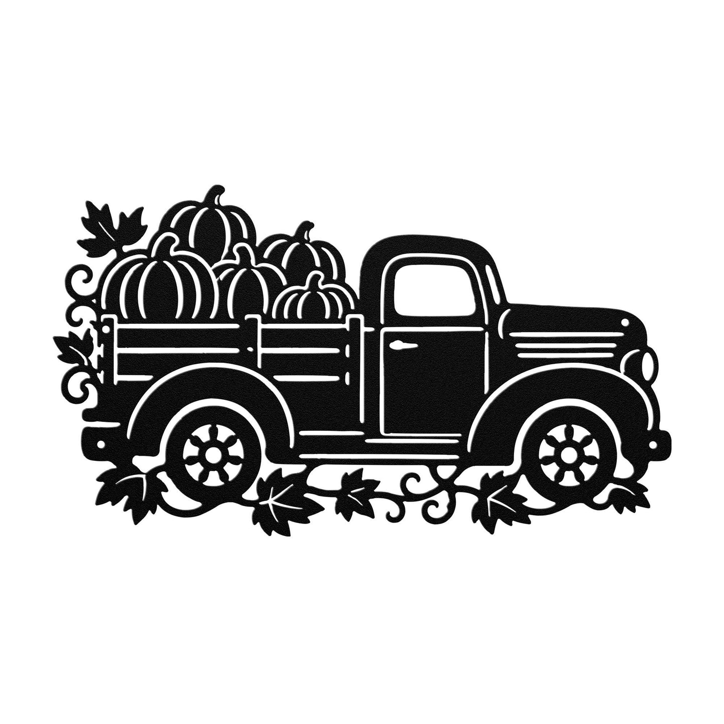 Pumpkin Truck Metal Sign, Vintage Fall Pickup Wall Decor, Harvest Farmhouse Steel Art, Rustic Autumn Porch Entryway Housewarming Gift
