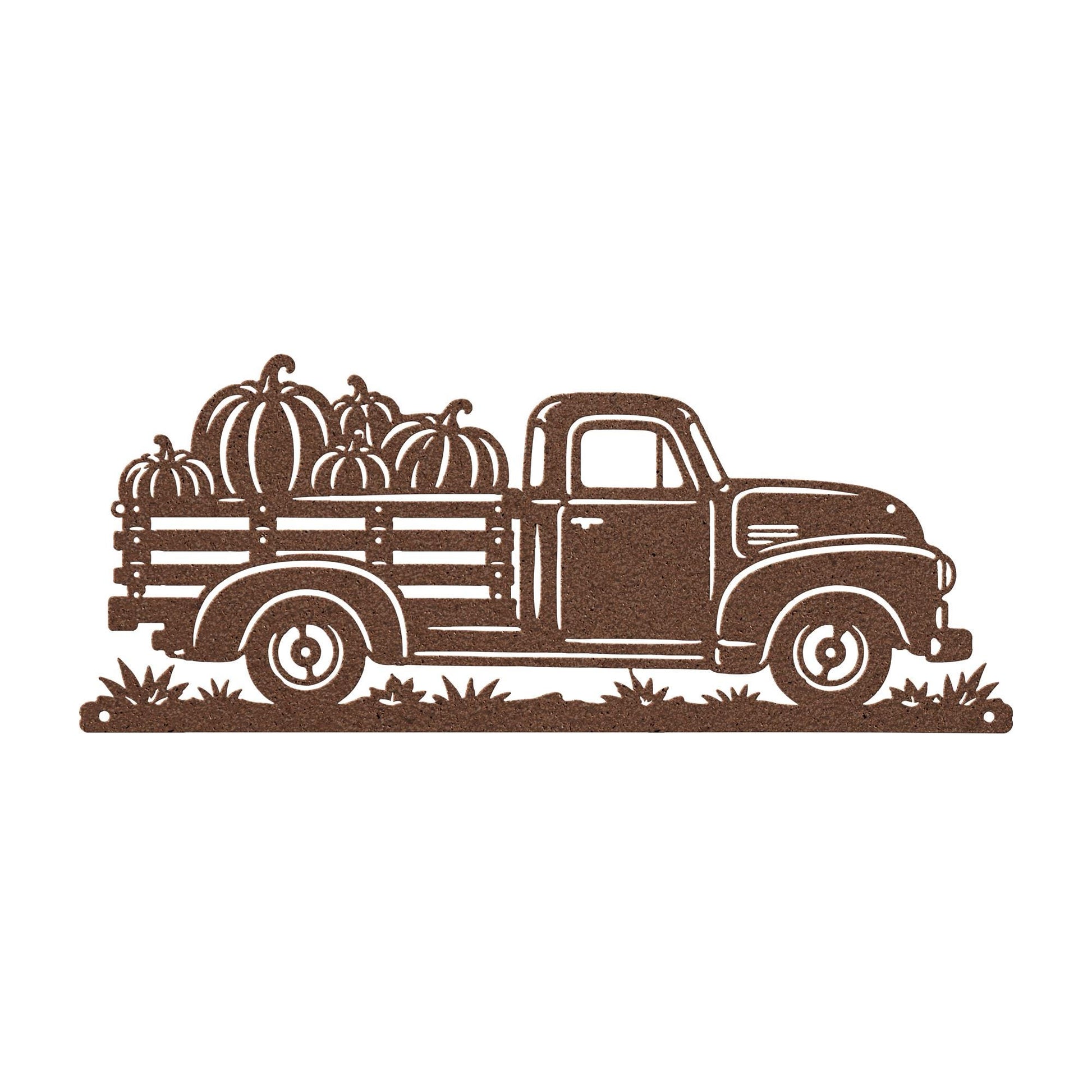 Pumpkin Truck Metal Sign, Vintage Pickup Fall Wall Decor, Harvest Farmhouse Steel Art, Autumn Porch Home Accent, Rustic Thanksgiving Gift
