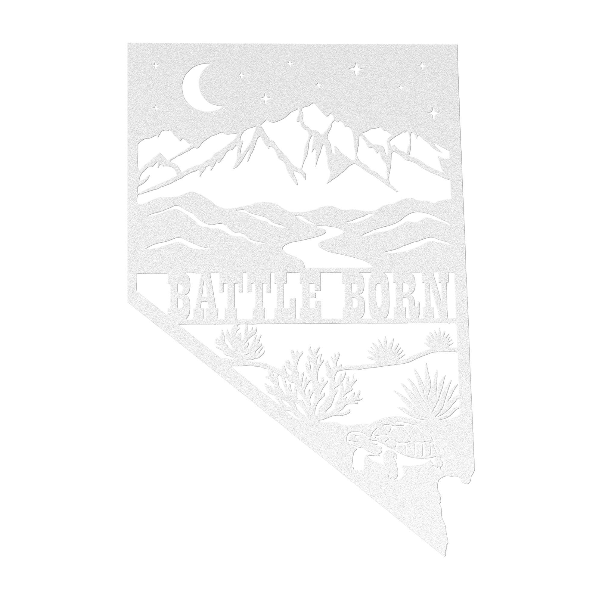 Nevada State Die Cut Metal Wall Sign-Rustic Western Home Decor, Powder Coated Steel Desert Mountain Art, Farmhouse Cabin Wall Hanging
