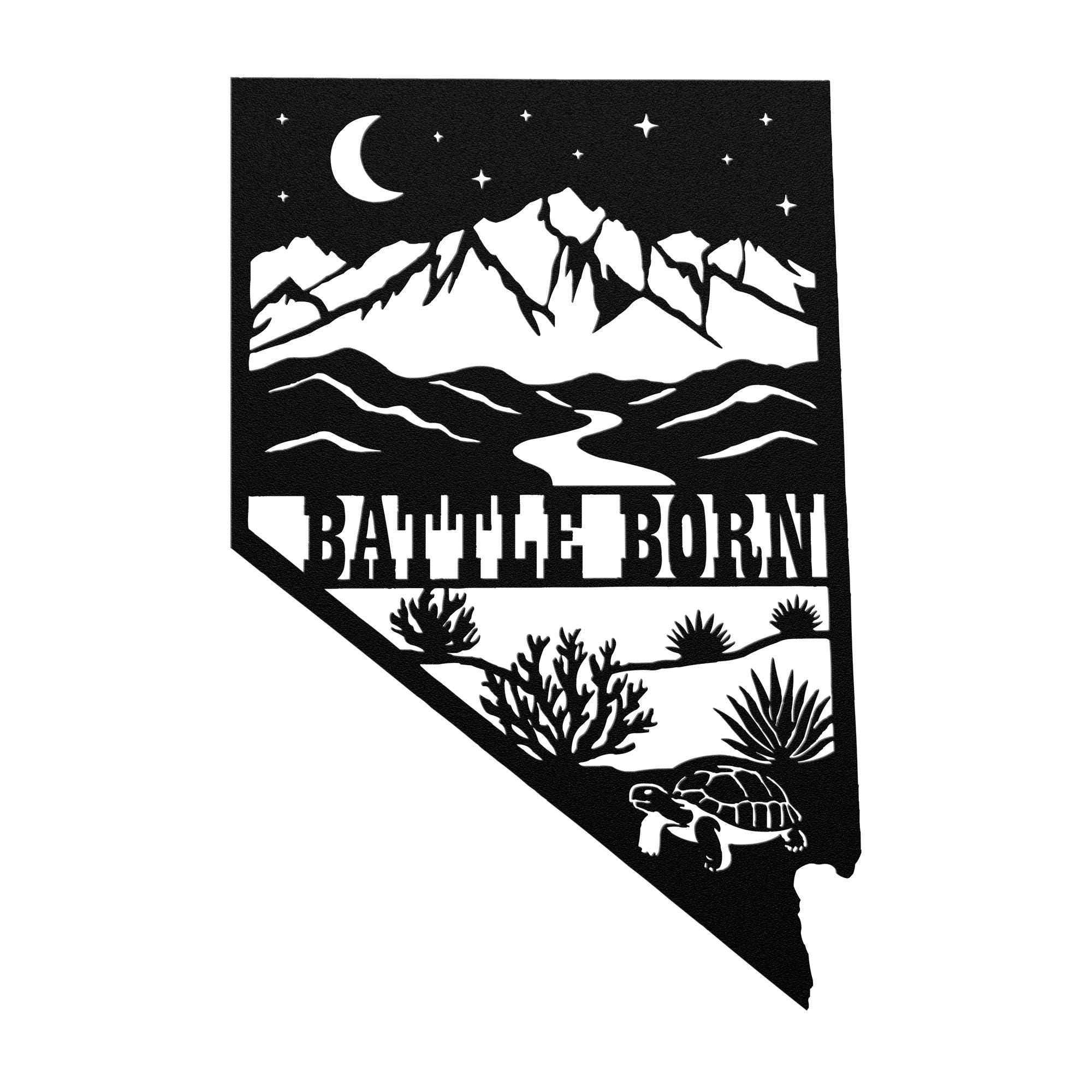 Nevada State Die Cut Metal Wall Sign-Rustic Western Home Decor, Powder Coated Steel Desert Mountain Art, Farmhouse Cabin Wall Hanging