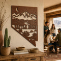 Nevada State Die Cut Metal Wall Sign-Rustic Western Home Decor, Powder Coated Steel Desert Mountain Art, Farmhouse Cabin Wall Hanging