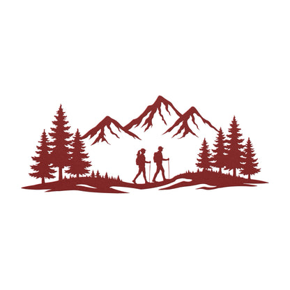 Couple Wall Art – Hiking Couple Metal Wall Decor, Mountain Adventure Sign, Rustic Cabin Wall Art, Gift for Couple