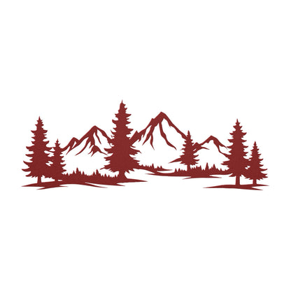 Mountain Wall Art, Rustic Metal Mountain Scene, Cabin Decor, Wilderness Wall Hanging, Forest Landscape Metal Sign, Nature Home Decor