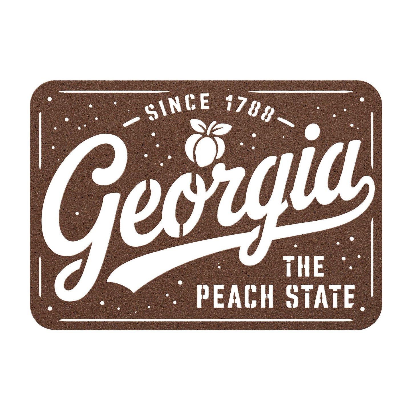 Georgia Peach State Metal Sign, Southern Farmhouse Wall Art, Since 1788 Plaque, Rustic License Plate Home Decor, Porch Entryway Accent