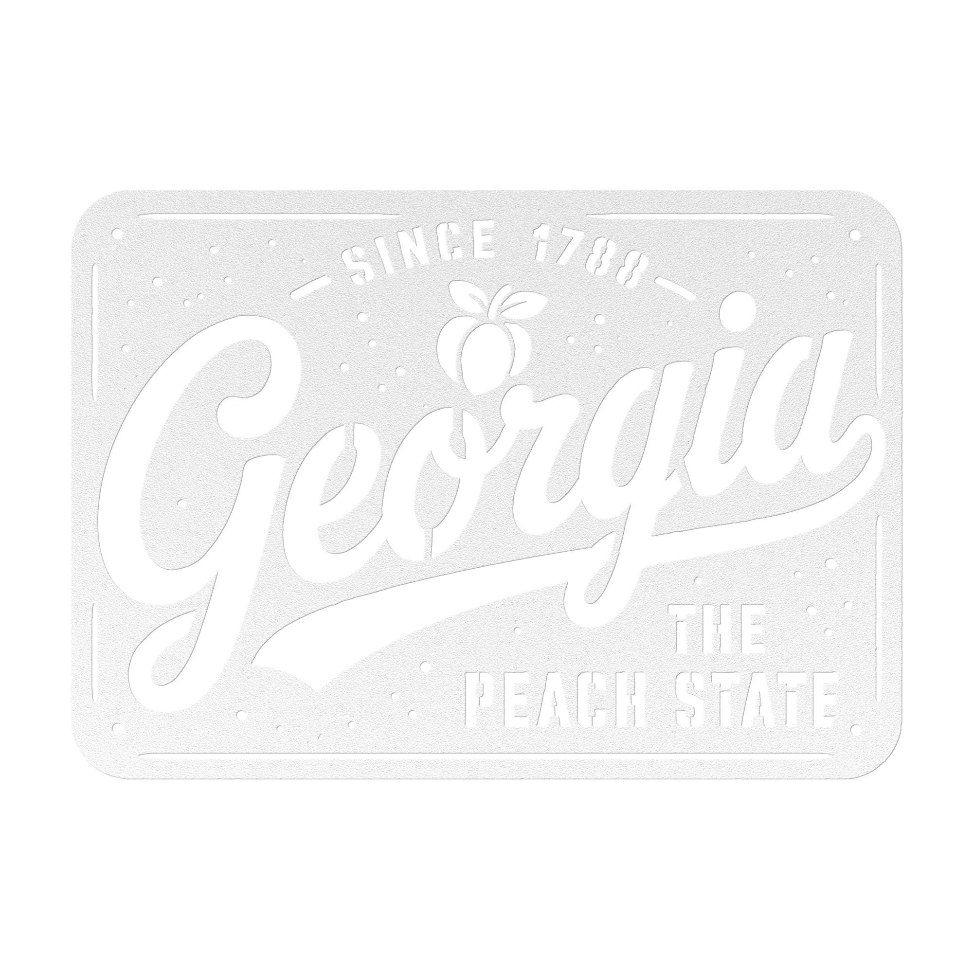 Georgia Peach State Metal Sign, Southern Farmhouse Wall Art, Since 1788 Plaque, Rustic License Plate Home Decor, Porch Entryway Accent