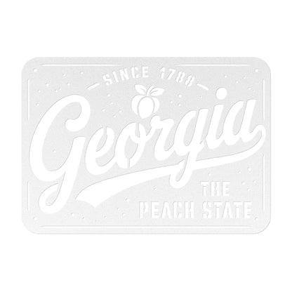 Georgia Peach State Metal Sign, Southern Farmhouse Wall Art, Since 1788 Plaque, Rustic License Plate Home Decor, Porch Entryway Accent