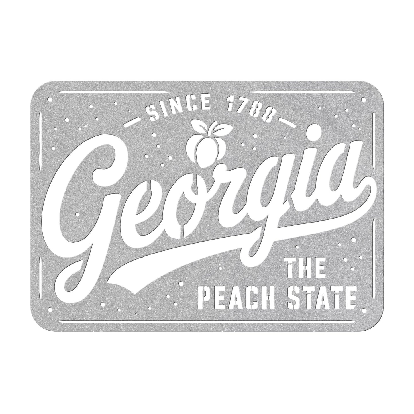 Georgia Peach State Metal Sign, Southern Farmhouse Wall Art, Since 1788 Plaque, Rustic License Plate Home Decor, Porch Entryway Accent