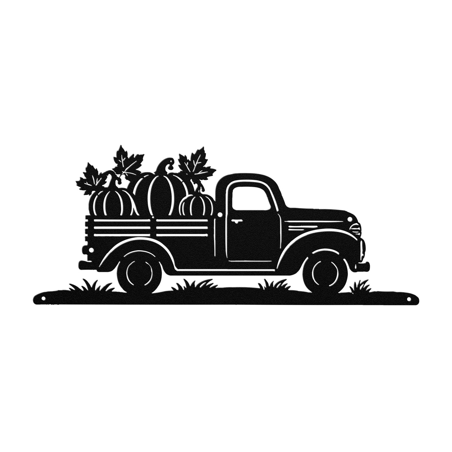 Fall Pumpkin Pickup Metal Sign, Vintage Harvest Truck Wall Decor, Farmhouse Autumn Entryway Art, Rustic Thanksgiving Country Home Accent