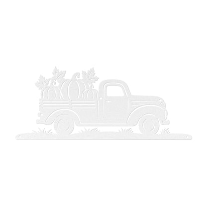 Fall Pumpkin Pickup Metal Sign, Vintage Harvest Truck Wall Decor, Farmhouse Autumn Entryway Art, Rustic Thanksgiving Country Home Accent