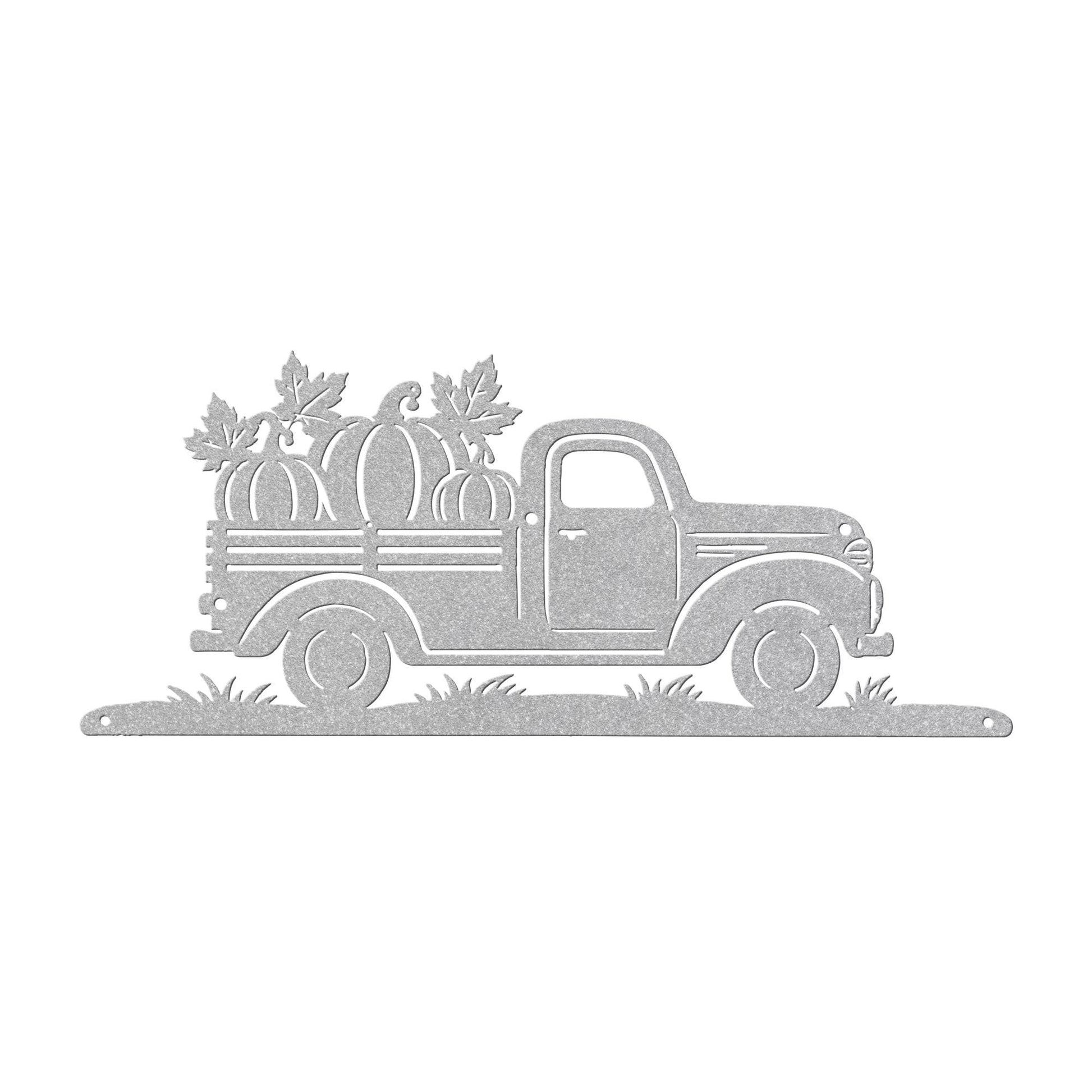 Fall Pumpkin Pickup Metal Sign, Vintage Harvest Truck Wall Decor, Farmhouse Autumn Entryway Art, Rustic Thanksgiving Country Home Accent