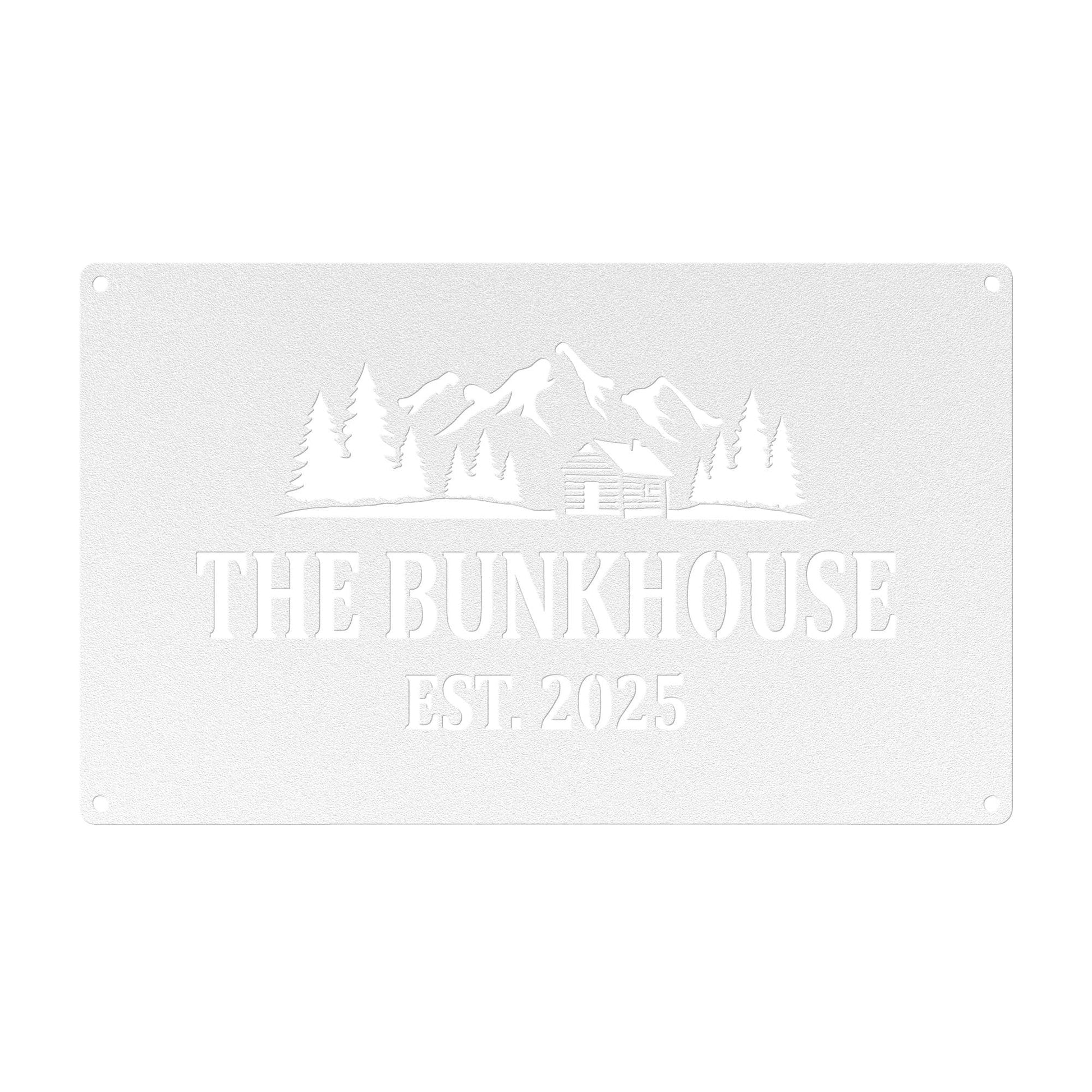 Personalized Metal Cabin Sign, Mountain Cabin Wall Art, Die Cut Rustic Decor (customizable)