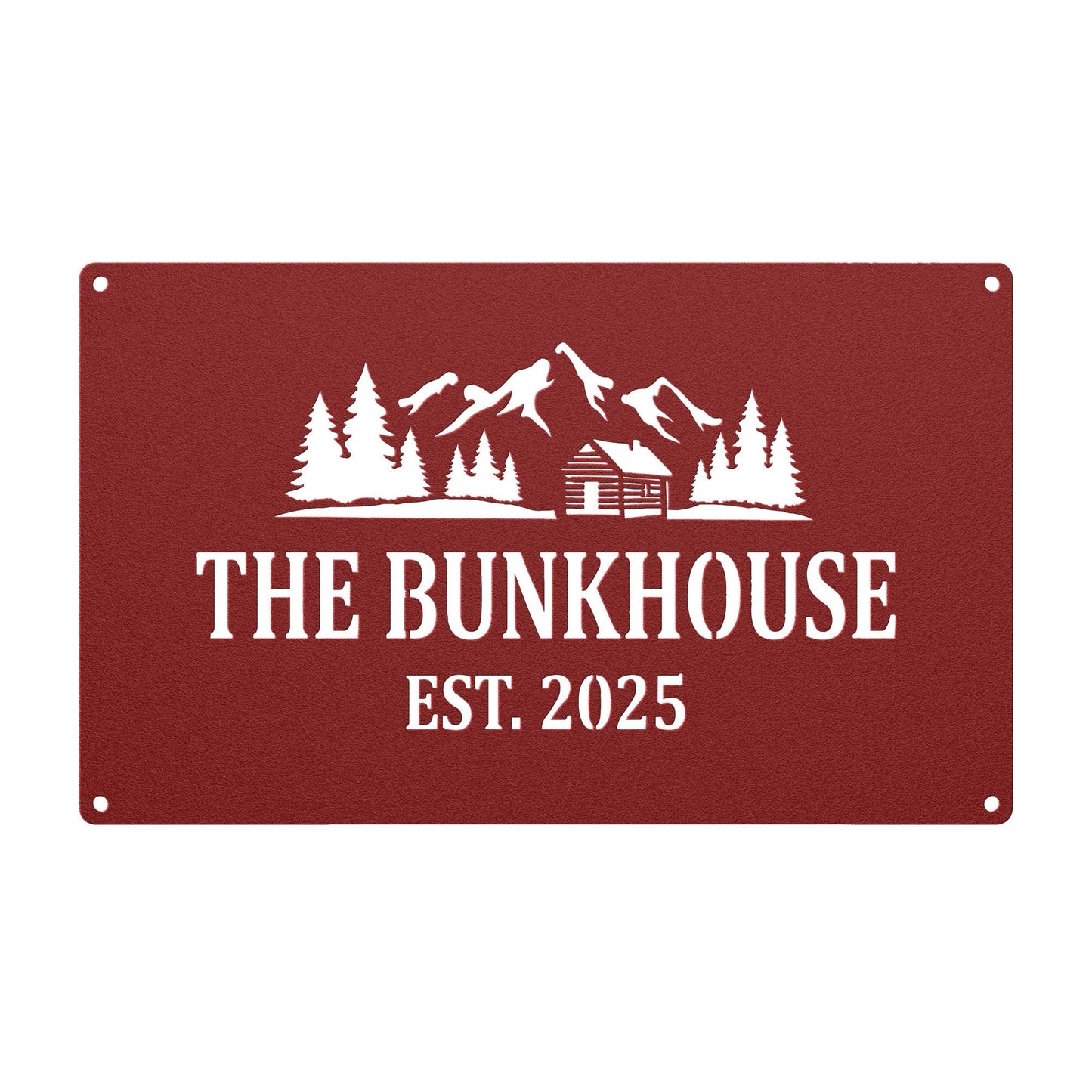 Personalized Metal Cabin Sign, Mountain Cabin Wall Art, Die Cut Rustic Decor (customizable)