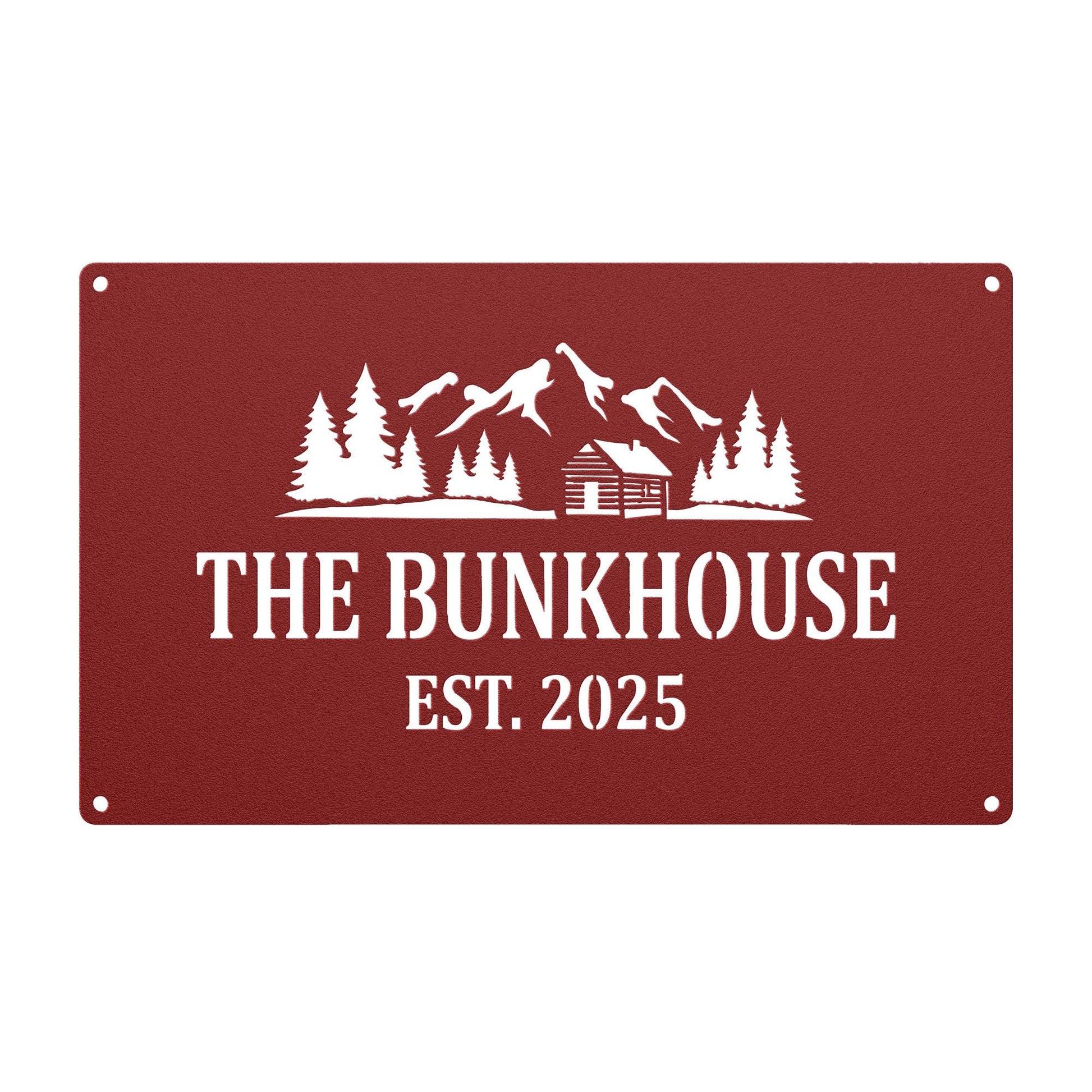 Personalized Metal Cabin Sign, Mountain Cabin Wall Art, Die Cut Rustic Decor (customizable)