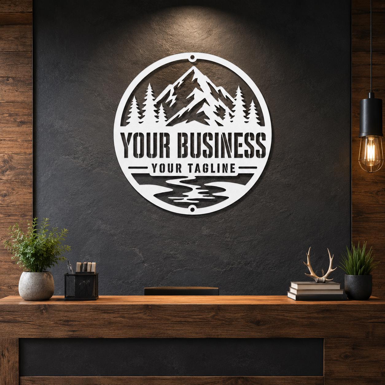 Custom Metal Logo Sign, Personalized Business Sign, Laser Cut Steel Office Wall Decor, Company Logo Sign, Reception or Storefront Sign