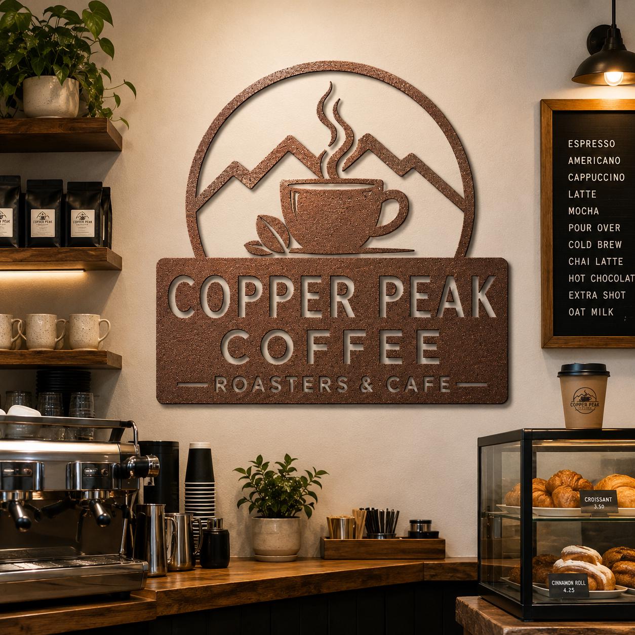 Custom Metal Logo Sign, Personalized Business Sign, Laser Cut Steel Office Wall Decor, Company Logo Sign, Reception or Storefront Sign