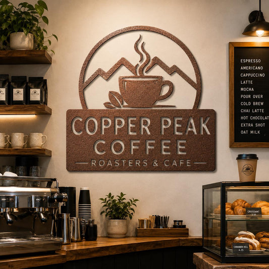 Custom Metal Logo Sign, Personalized Business Sign, Laser Cut Steel Office Wall Decor, Company Logo Sign, Reception or Storefront Sign