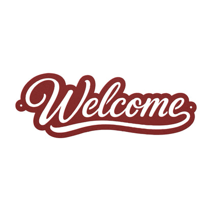 Script Welcome Metal Sign, Horizontal Front Door Wall Decor, Rustic Entryway Plaque, Farmhouse Porch Housewarming Gift, Cursive Art