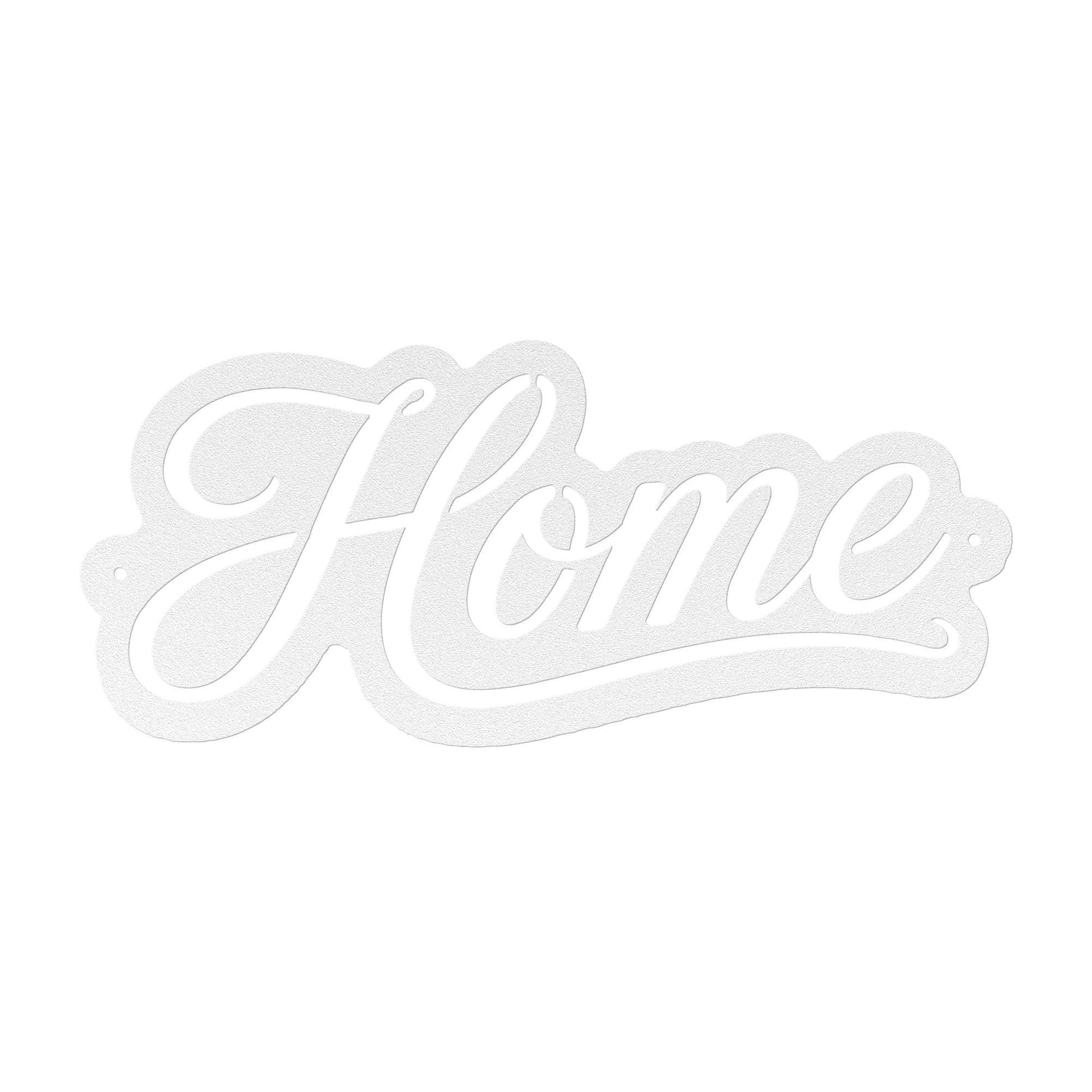 Script Home Metal Sign, Warm Front Door Wall Decor, Rustic Entryway Plaque, Farmhouse Porch Housewarming Gift, Cursive Accent Art