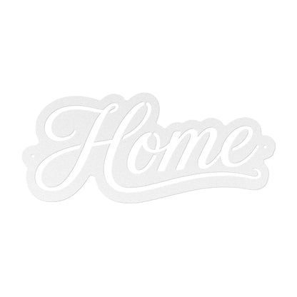 Script Home Metal Sign, Warm Front Door Wall Decor, Rustic Entryway Plaque, Farmhouse Porch Housewarming Gift, Cursive Accent Art