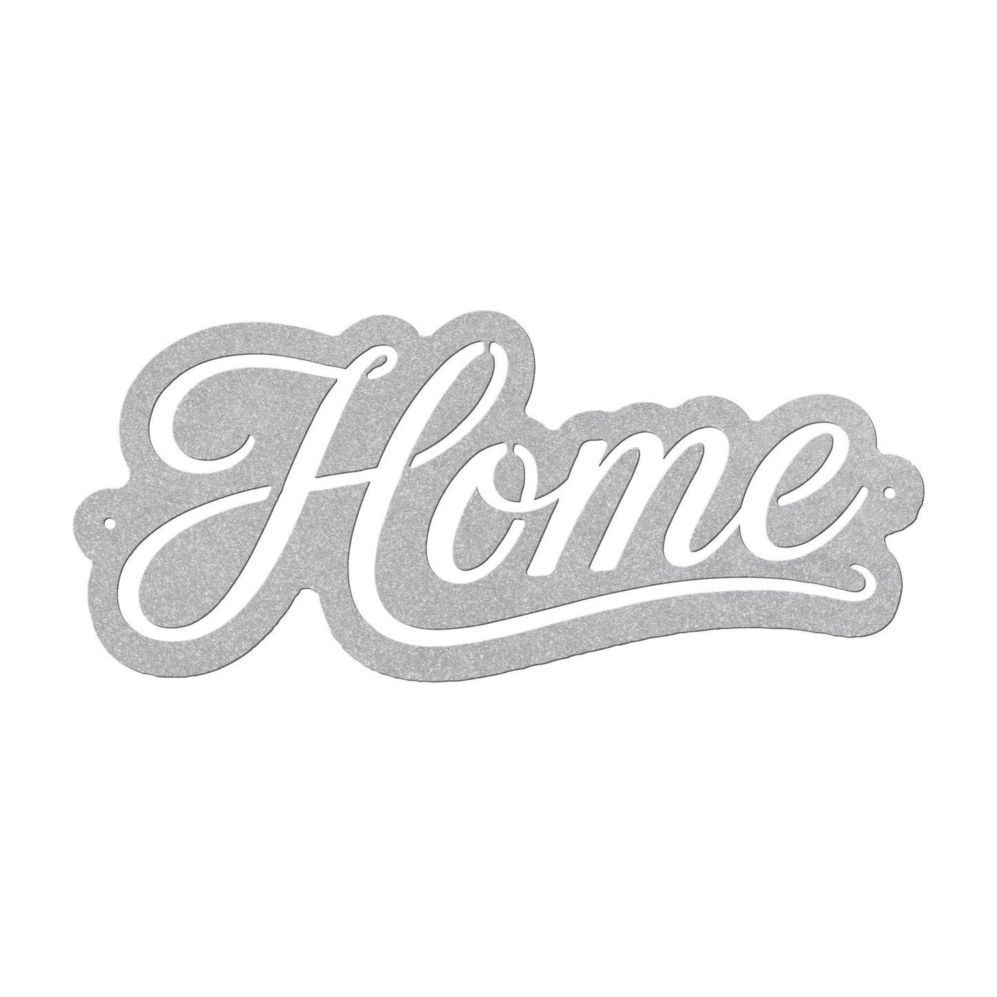 Script Home Metal Sign, Warm Front Door Wall Decor, Rustic Entryway Plaque, Farmhouse Porch Housewarming Gift, Cursive Accent Art