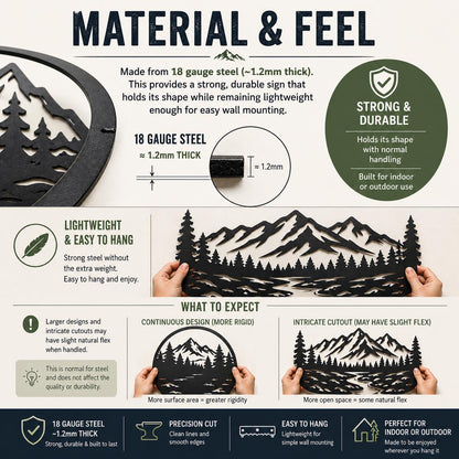 Lake House Metal Sign, Pine Tree Wall Decor, Waterfront Cabin Plaque, Rustic Cottage Gift, Outdoor Entryway Accent, Relaxed Retreat Art